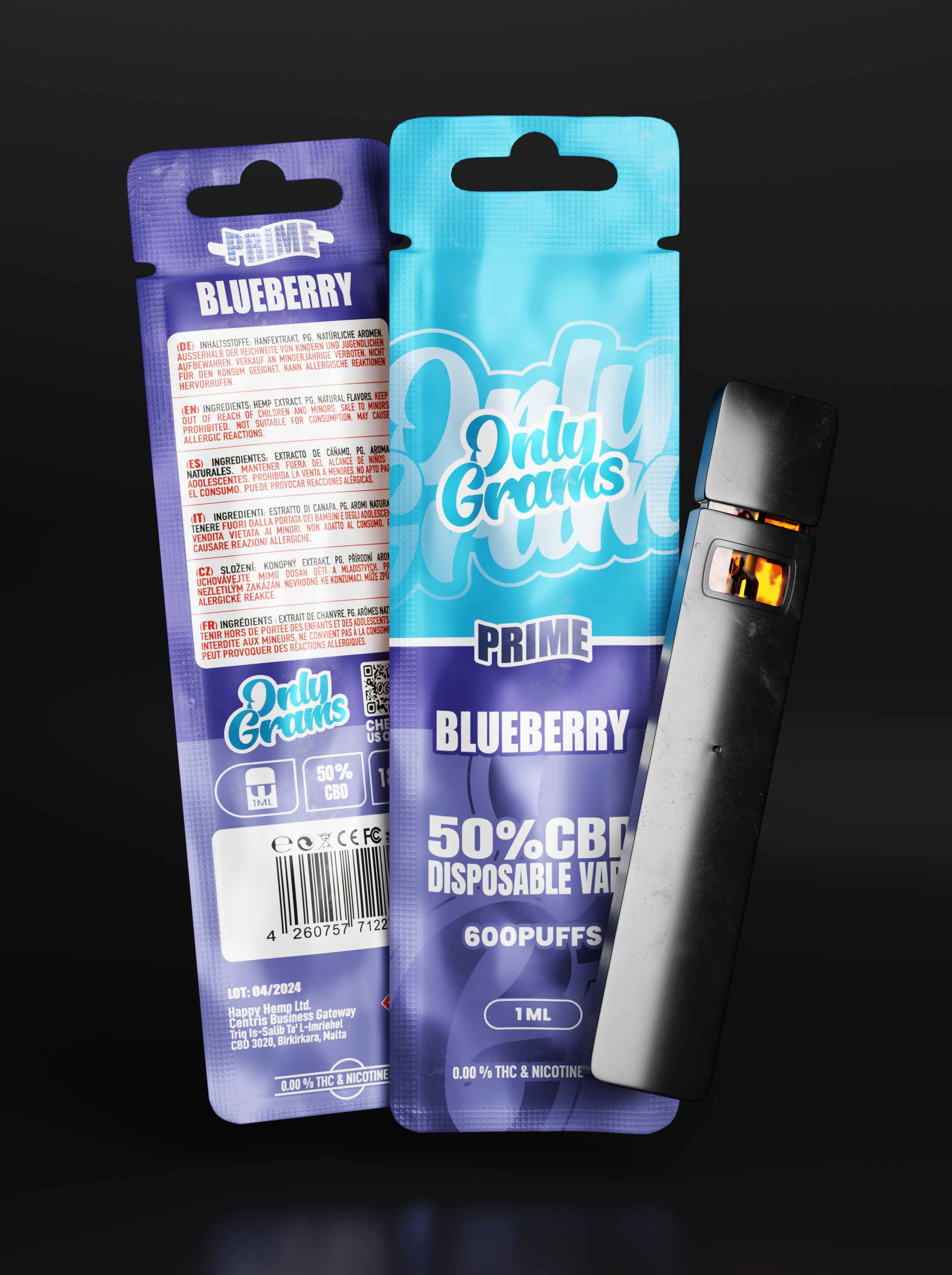 Vape desechable de CBD con arándanos