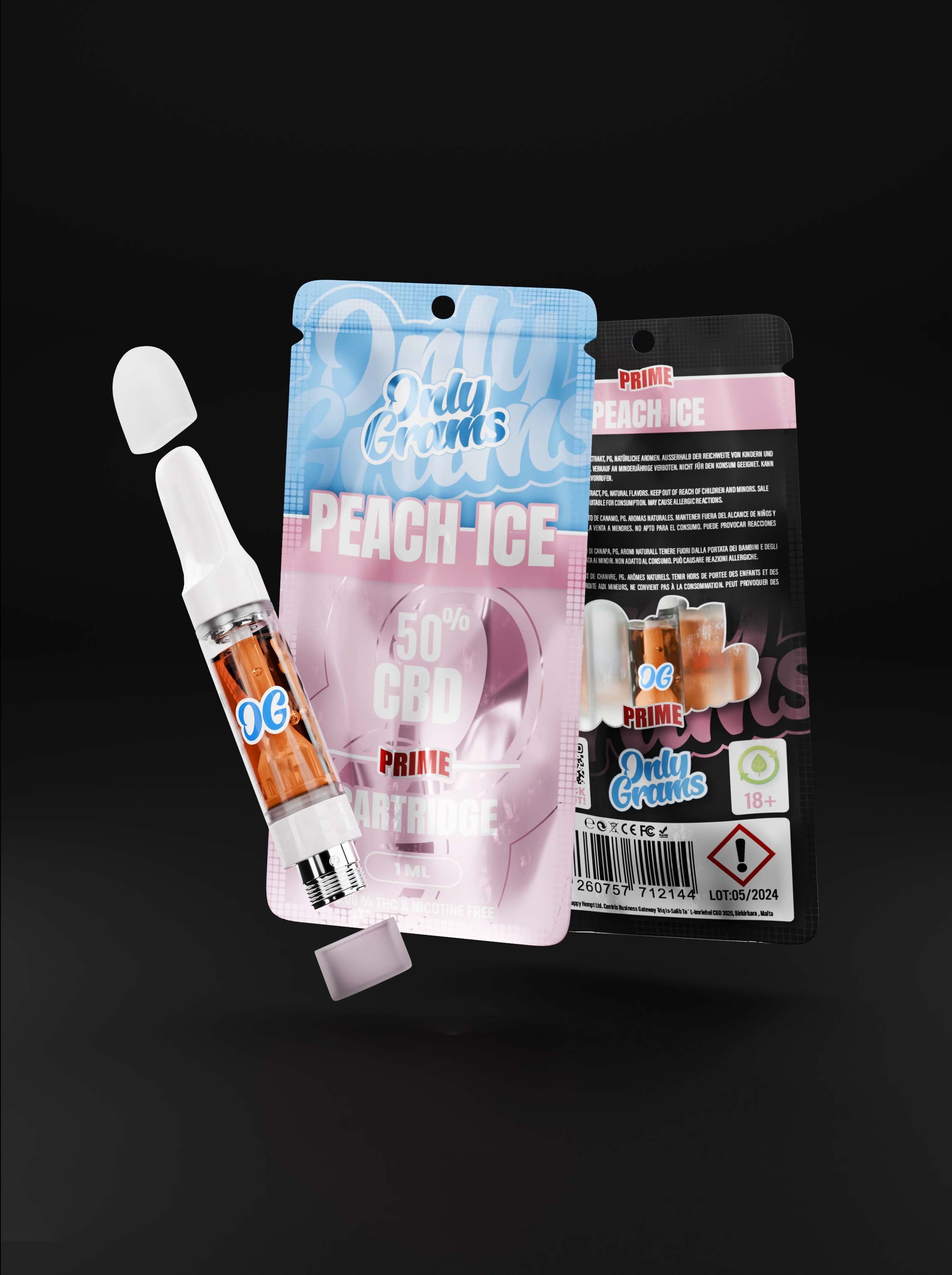 Cartucho de CBD Peach Ice